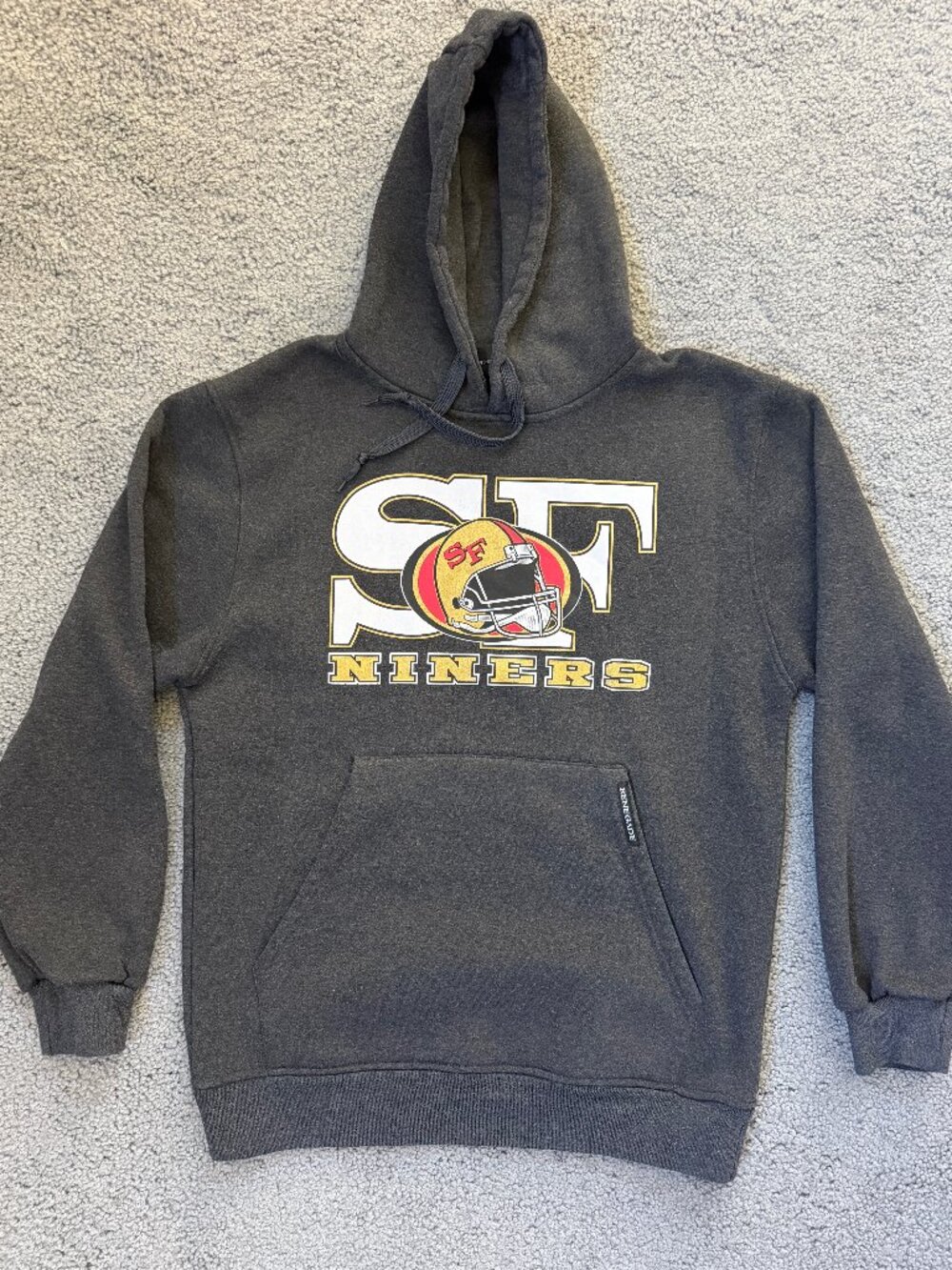 San Francisco 49ers Charcoal Pullover Hoodie Size S - Go Niners - EUC
